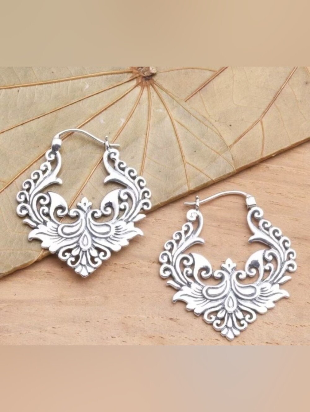 $8 Each Or Bundle 5/$20 Ornate Silver Filigree Hoop Earrings